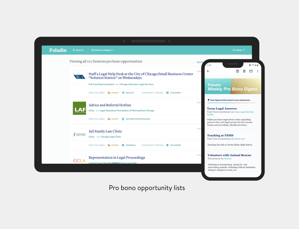 Old opportunity list and weekly digest with inconsistent use of personalization.